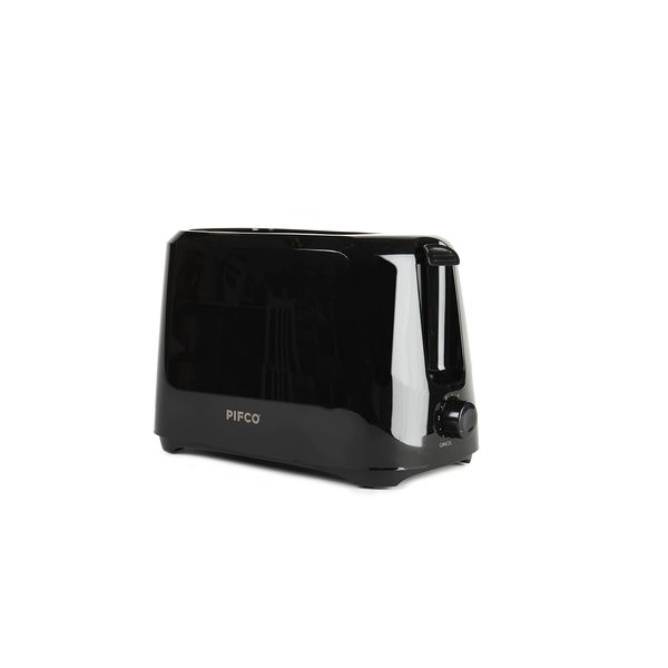 PIFCO® Black Toaster 2 Slice - 700W - 6 Browning Controls & Anti-Jam Function - Compact Design 2 Slice Toaster - Easy to Clean with Removable Crumbs Tray