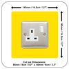 Single Socket Surround | Square | Acrylic Back Panel or Finger Plate | Light Switch Plug, Colour: Yellow