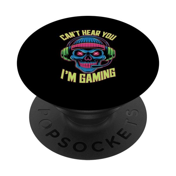Can't Hear You I'm Gaming Skull Headset PopSockets Adhesive PopGrip