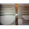 CONTEMPORARY SILVER, BROWN, WHITE CIRCLES & STRIPES PREPASTED BORDER CU78223