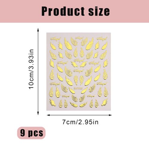 MisFun 9 Pièces Autocollants pour Ongles, Autocollants 3D Bronzants Argentés pour Nail Art, Décoration d'Ongles Auto-adhésive, Design Nail Art, Accessoire Nail Art pour DIY Nail Art