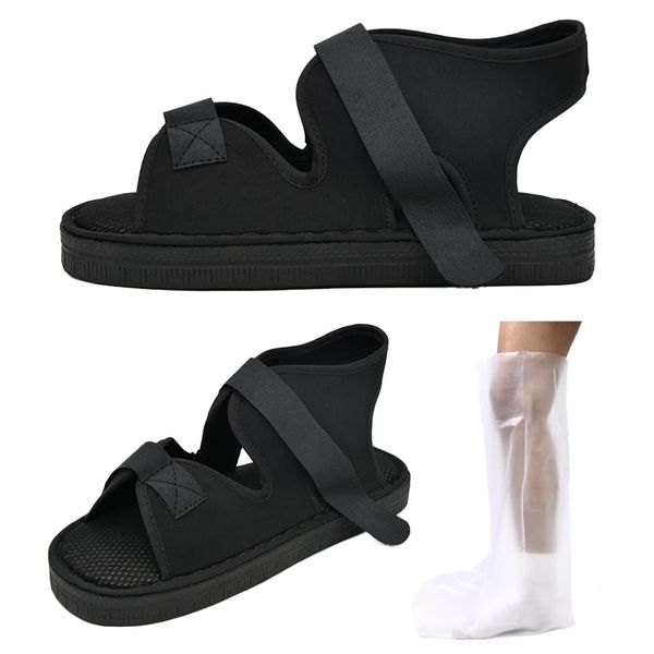 AOIREMON Gypsum Sandals, Gypsum Shoes, Post-surgery Shoes, For Injuries, Nursing Shoes, Rehabilitation, Fractures, Sprains, Foot Joint Orthotics, Walking Aid, For One Left/Right Side, Adjustable