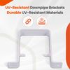 5 Pack White Square Downpipe Brackets, 65mm Downpipe Fitting, Suitable for Gutter, UV Resistant, Easy to Install and Durable Gutter Brackets, Strong Support Round Gutter Clips
