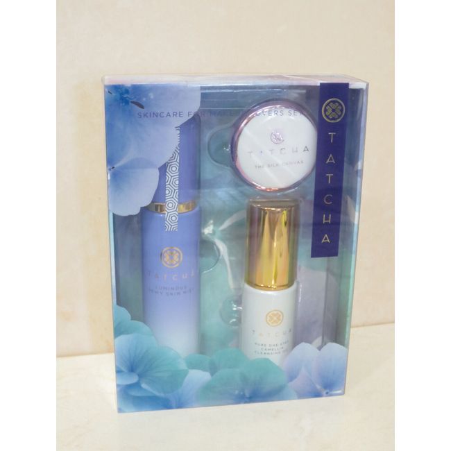 TATCHA SKINCARE FOR MAKEUP LOVERS SET - SKIN MIST, CLEANSING OIL, SILK CANVAS