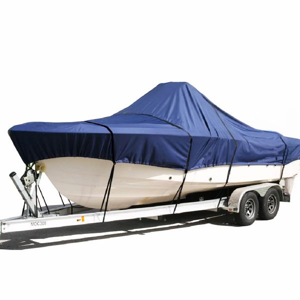 SavvyCraft Waterproof Center Console Boat Cover, Heavy Duty Boat Cover for Center Console Boat Fishing Boat, Fits Length 20'6" Beam up to 102" Navy Color