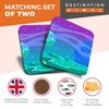 2 x Square Coasters - Alien Space Planet Surface Gamer #24632