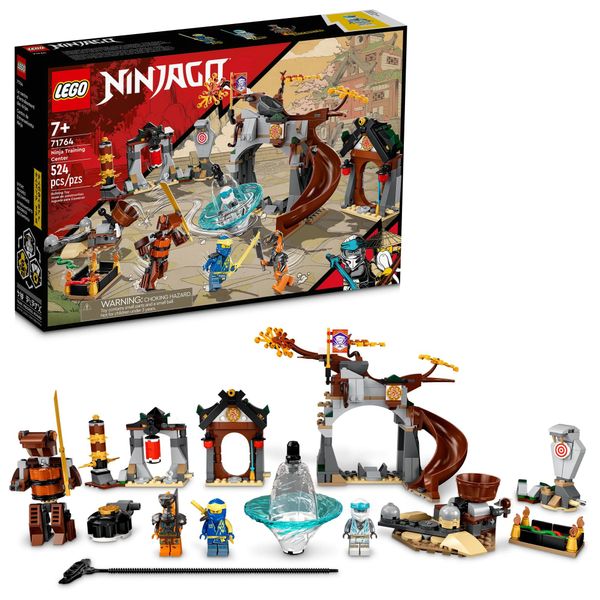 LEGO NINJAGO Ninja Training Center 71764 Building Kit Featuring NINJAGO Zane and Jay, a Snake Figure and a Spinning Toy; Construction Toys for Kids Aged 7+ (524 Pieces)