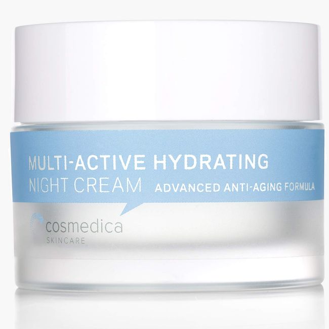 Cosmedica Skincare Multi-Active Hydrating Night Cream with Botanical Hyaluronic Acid, Organic Shea, Glycolic Acid, Green Tea and Vitamin E (2 oz)
