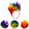 Lurrose Colorful Feather Headband Fascinator Headband Cosplay Hair Hoop Carnival Party Headdress for Easter Day