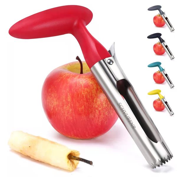 SCHVUBENR Premium Apple Corer Tool - Easy to Use and Clean Sturdy Core Red 