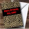 Fingerprint Designs Leopard Print Animal Birthday Card