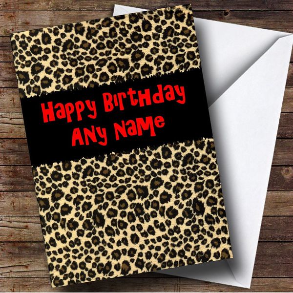 Fingerprint Designs Leopard Print Animal Birthday Card