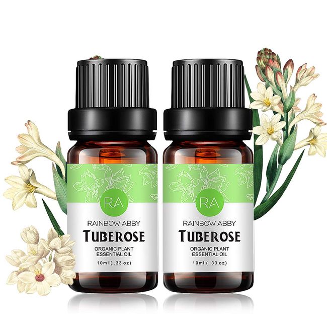 2 Pack Tuberose Essential Oil 100% Pure Oganic Plant Natrual Flower Essential Oil for Diffuser Message Skin Care Sleep 10ML