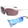 Overglass Sunglasses, Eye Care Glasses, Premium, UV420, UV Protection, Blue Light, Cut, Anti-Fog, Over Glasses, Fukui University Medical Faculty Hospital, Collaborative Research Product (White/Olive Gray)