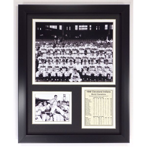 Legends Never Die 1948 MLB Cleveland Indians World Series Champions Framed Photo Collage, 11" x 14"