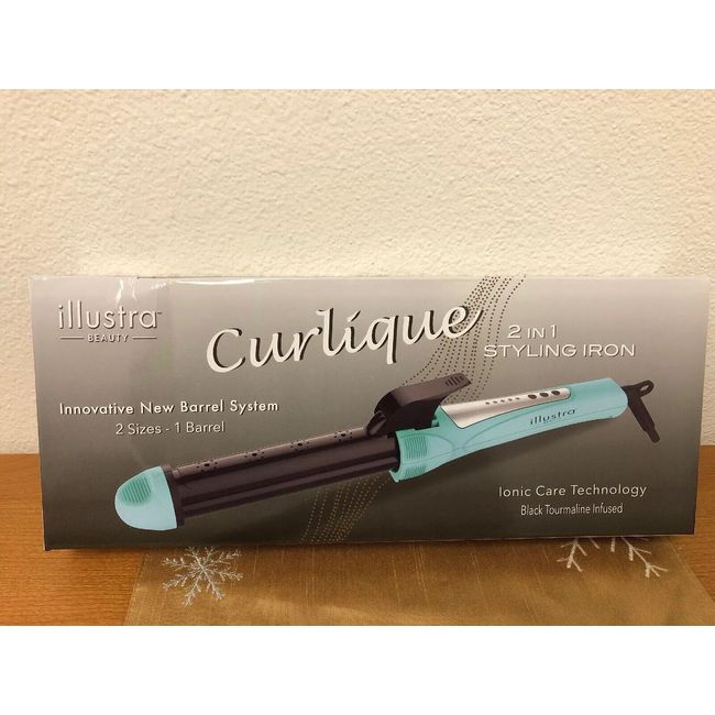 Illustra Beauty Curlique 2 In 1 Styling Iron Ceramic Curling Barrel Sizes, New