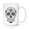 Black Sugar Candy Skull 15oz Large Mug Cup