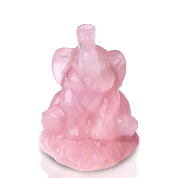 ZHIYUXI Pink Elephant Decor Elephant Gifts for Women Lucky Cute Elephants Figurine Decoration Rose Quartz Elephant Statue Crystals Spiritual Small Sculpture for Home Office Desk Room Decoration