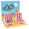 Noel Tatt Beach Deckchairs Pop-up Greetings Card