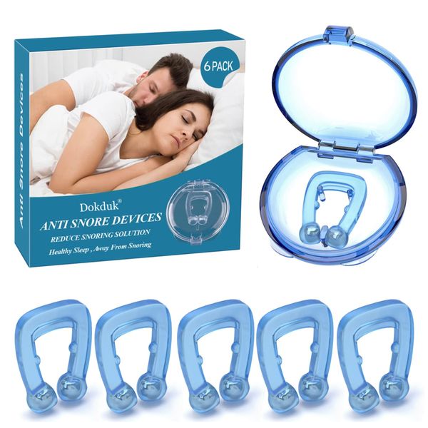 6 pc Anti Snore Devices, Magnetic Anti Snore Clip Reusable Anti Snoring Device, Professional Effective Snoring Solution