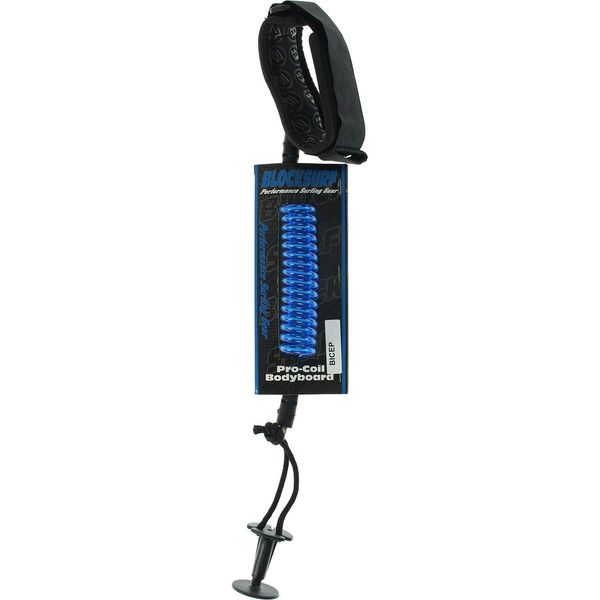 Block Surf Pro Coiled Bicep Bodyboard Leash M-Blue