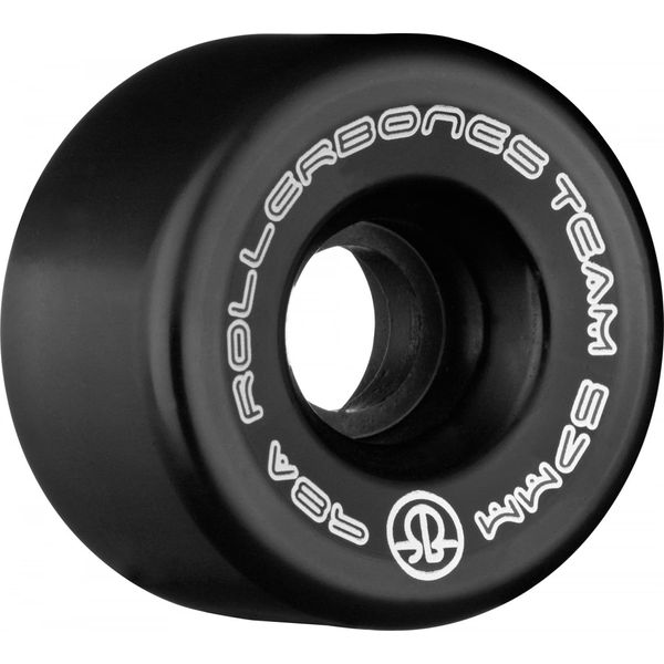 Rollerbones Team Logo 57mm 98A Black Recreational Roller Skate Wheels 8 pk