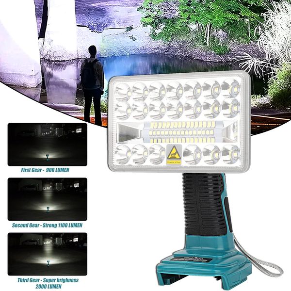 18W 2000LM LED Work Light for Makita 18V Battery Rechargeable Flashlight Torch