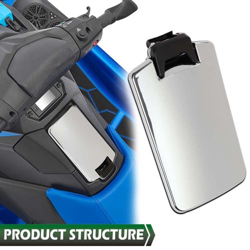 GRAND ORANGE Sport Glovebox Lid Storage Cover Compatible with 2017-2022 Yamaha EX Deluxe Lineup Glove Box Silver Plastic