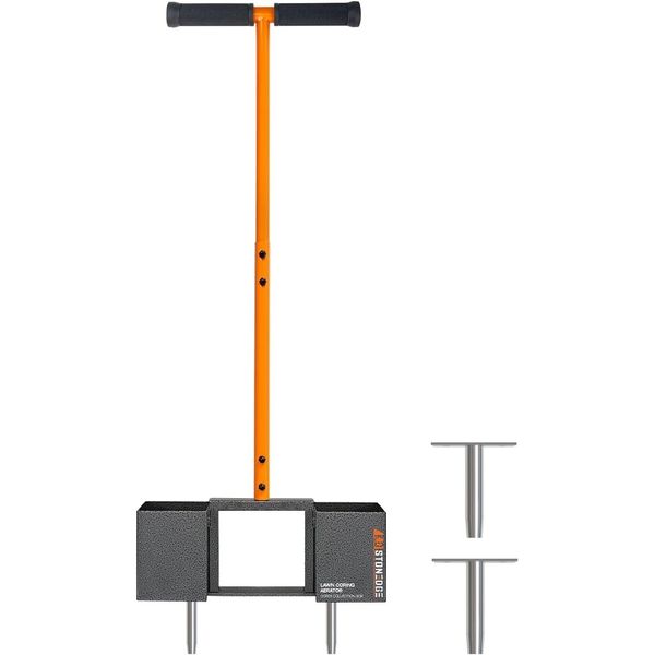 K.D STONEDGE Lawn Aerator Coring Tool Manual Aerator Lawn w/ Box & 4 Core Tines