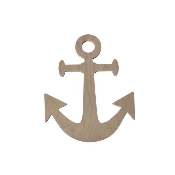 Custom WoodWorks - 17" Unfinished Wooden Boat Anchor