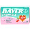 Bayer Chewable Low Dose Baby Aspirin Cherry 81 Mg 36-Count (Pack of 3)