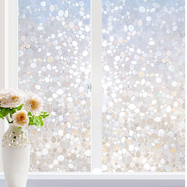 Rabbitgoo Window Privacy Sheet, Peel and Stick Window Glass Film, Stained Glass Sticker, Invisible from Outside, UV Protection, Window Glass Blinder, Stylish Window Decoration, UV Protection, Window Pita-Free Cut, Security, Disaster Prevention, Light Shie