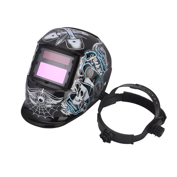 Auto Darkening Welding Helmets, Solar Powered Electric Welding Helmet Welder Mask with Grinding Function Auto Darkening and Built-in Intelligent Chip, Welding Helmet Shield for Eye Face Protection