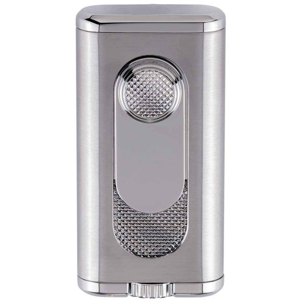 Xikar Verano Flat Flame Cigar Lighter, Attractive Gift Box, Elegant Metal Construction, Silver