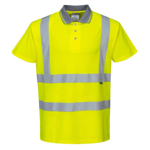 Portwest Warnschutz Kurzarm Polo Shirt, Größe: XL, Farbe: Gelb, S477YERXL