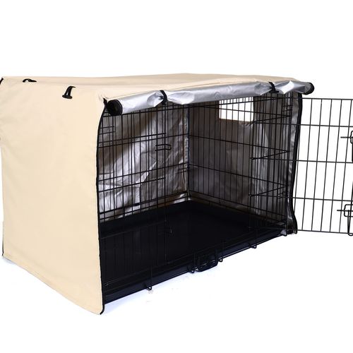 kefit Dog Crate Cover 36 inch, Kennel Cover for Dog Cage, Beige