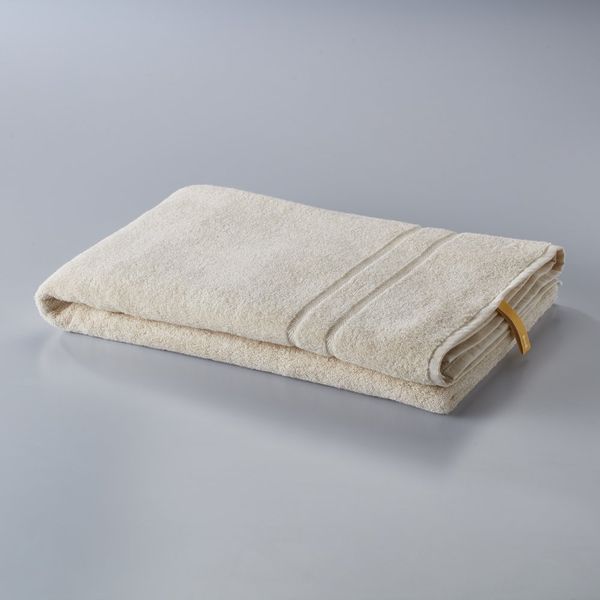 IKEUCHI ORGANIC Organic 120 Organic Cotton, Made in Japan, Imabari Towel, Large, Bath Towel, Ivory, 1 Piece