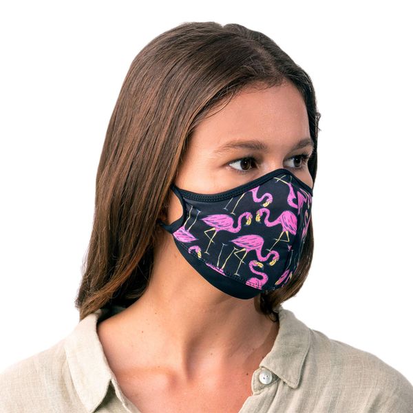 Mana Mask FLAMANT ROSE MACFAS-AT (L) Fashion Mask, Washable Over Again Ears, Adjustable Buckle, Fit, Excellent Quick Drying, Water Repellent Treatment, Reusable