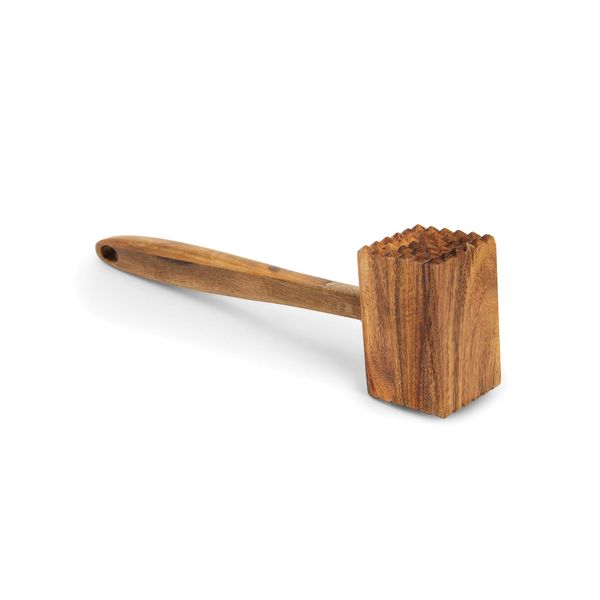 Ironwood Gourmet Acacia Wood Meat Tenderizer, 11.5-inches, Brown