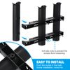 3 Tube Fishing Rod Holders Plastic Wall-Mounted Rack Pole Bracket