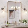 24"x36" Gold Bathroom Mirror - Elegant Rounded Rectangle Frame, Rustproof Design