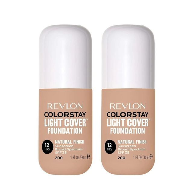 2X - REVLON ColorStay Light Cover 12 Hour Foundation-SPF 30-color NUDE #200