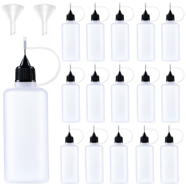 KIGITIK 40 Pcs Precision Tip Applicator Bottles, Liquid Dropper Bottles, Glue Applicator Bottles, for Acrylic Painting, DIY, Pigment, Quilling, Craft, Oil (15ml)