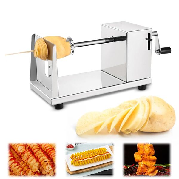 DASIAUTOEM Spiral Cutter, Potato Spiral, Manual Spiral Potato Cutter, Potato Spiral Cutter, Suitable for Potato, Cucumber, Carrot, Fruit, Vegetables, Tornado Chips