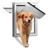 Aluminum Pet Dog Door Double Layer Large Flap Magnetic Locking Screen Gate Frame