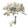 White Round Cable Clips 14mm- 100 Pieces