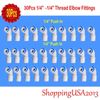 30 X 1/4"-1/4" Male Elbow Quick To Thread Fitting Connector RO Water Filter