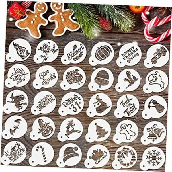 30 Pieces Christmas Thanksgiving Halloween Cookie Stencils Thanksgiving