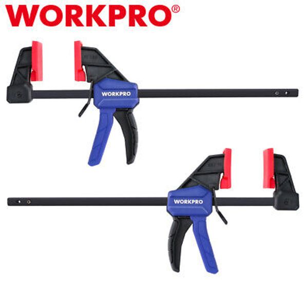 WORKPRO 2PCS 6" Mini Light-Duty Bar Clamps Set One-Handed Clamp/Spreader F Clamp