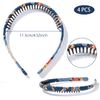 Headband with Teeth, Non-Slip Plastic Headbands with Satin Headwear, Hair Band Accessories for Girls and Women, Pack of 4
